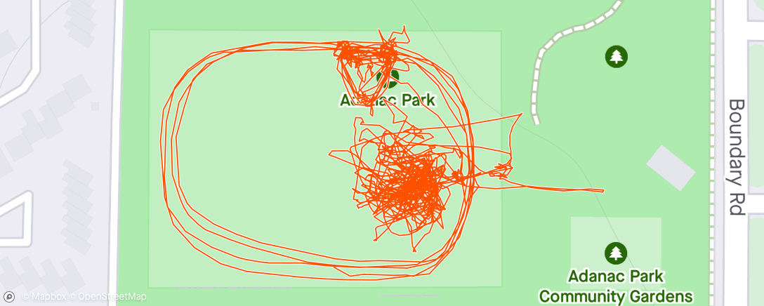 Map of the activity, Evening Football (Soccer)