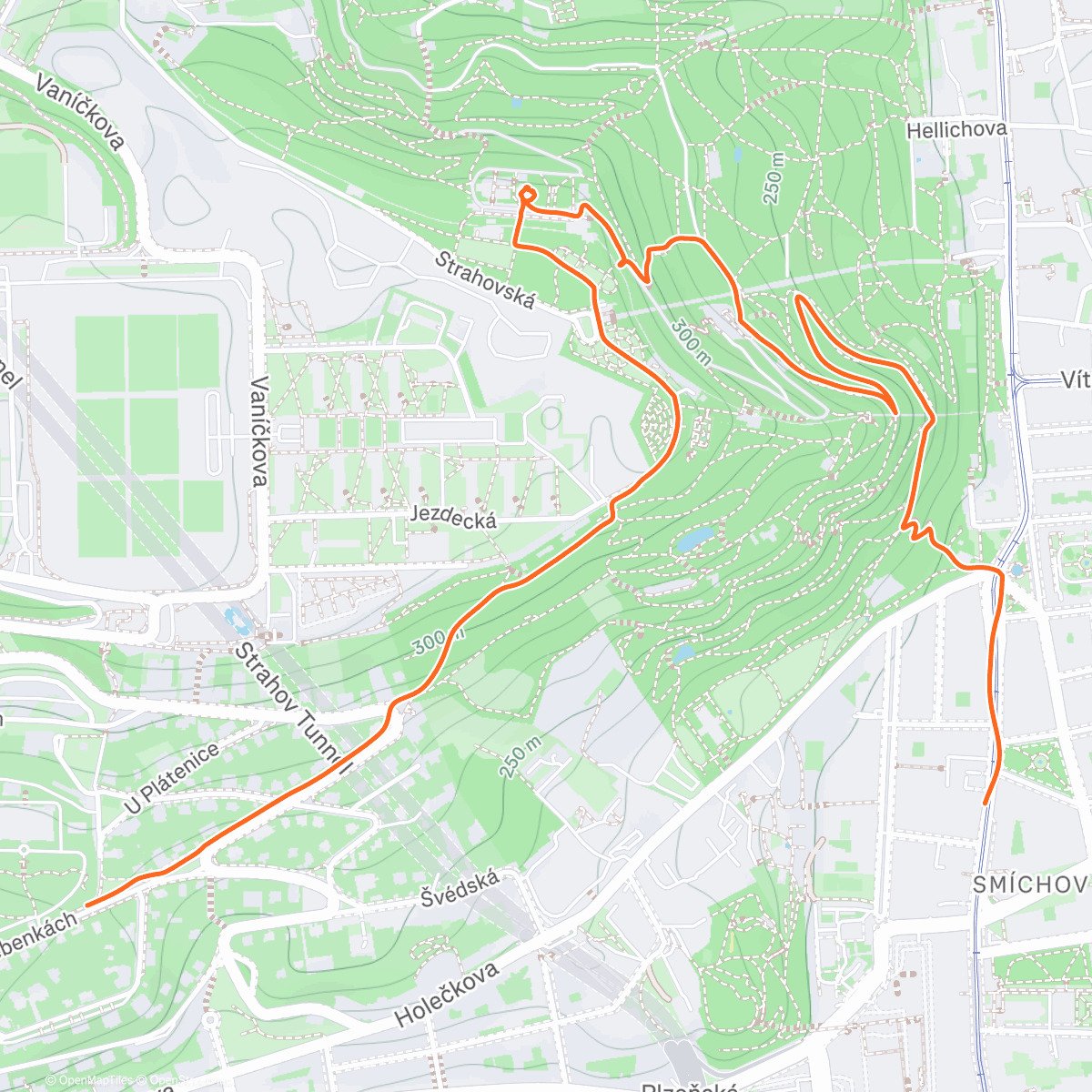 Map of the activity, Jako v mládí na Petřín 🚶🏽🚶🏽‍♀️❄️❤️