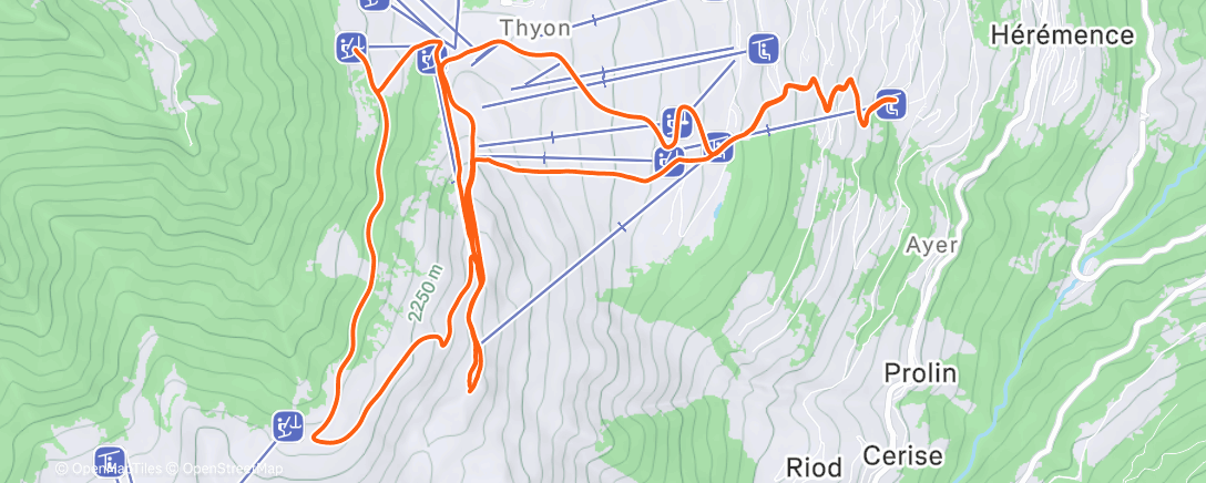 Map of the activity, Skimo🎿 #16. Éthérolla depuis Les Masses ☀️
