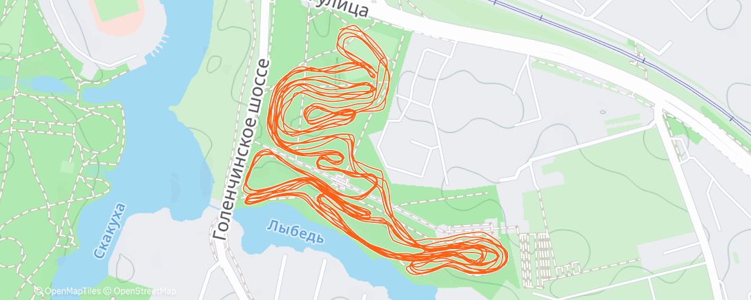 Карта физической активности (Северный лыжный заезд (вечер))