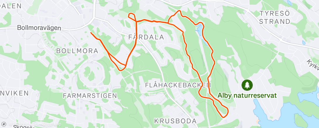 Map of the activity, Afternoon Run