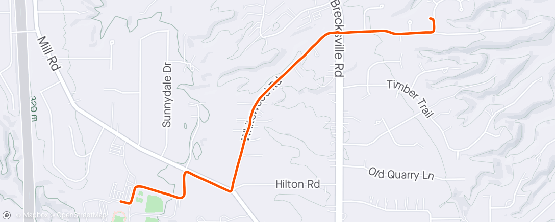 Map of the activity, run from pj lax game