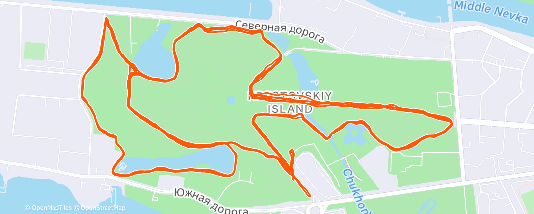 Map of the activity, Утренний забег