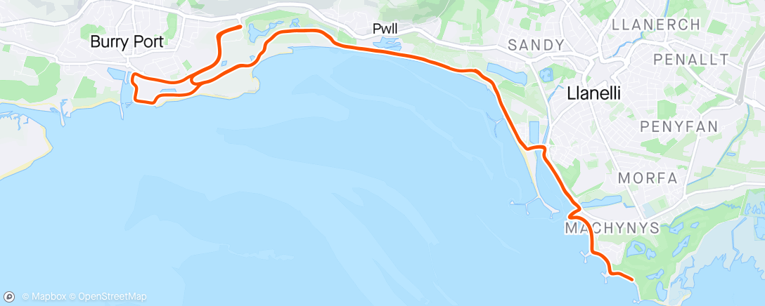 Map of the activity, Llanelli Half Marathon