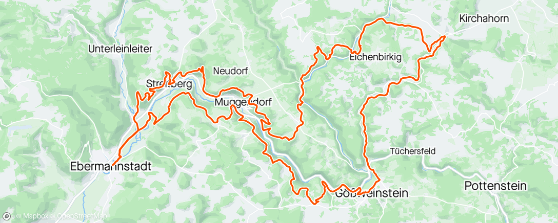 Map of the activity, Ultratrail Fränkische Schweiz