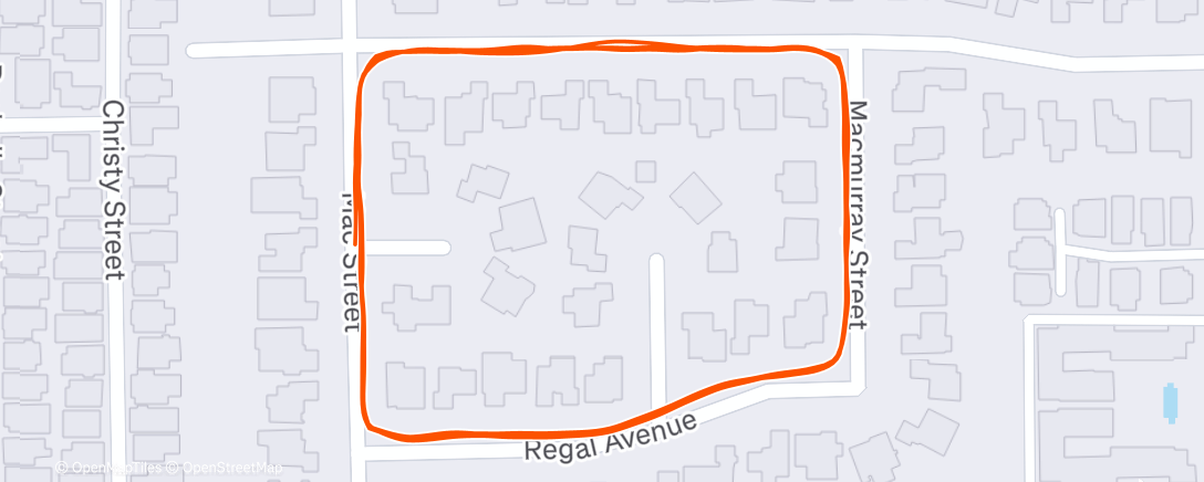 Map of the activity, Evening Run