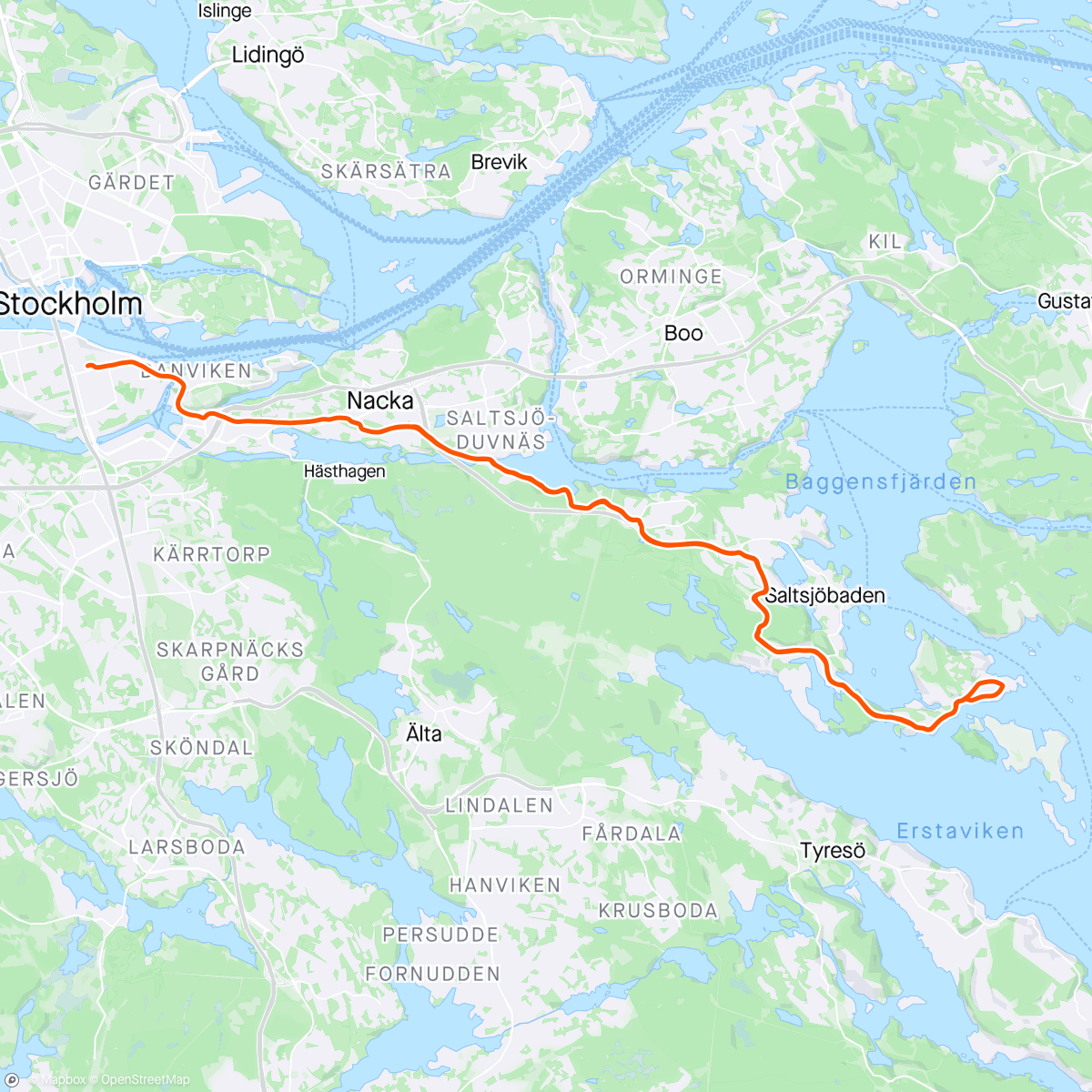 Map of the activity, Moose Island RT