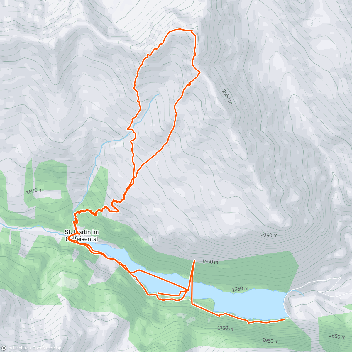 Map of the activity, Sazmartinshorn via Ochsengrat