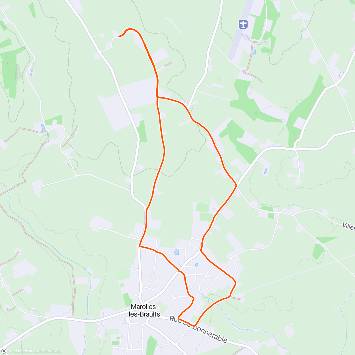 Map of the activity, Course à pied