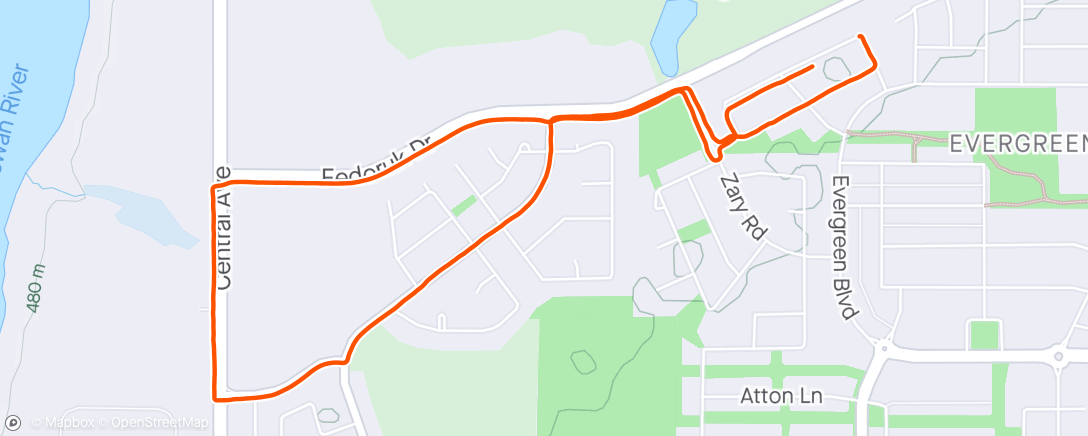 Map of the activity, First Outside Run of the Season