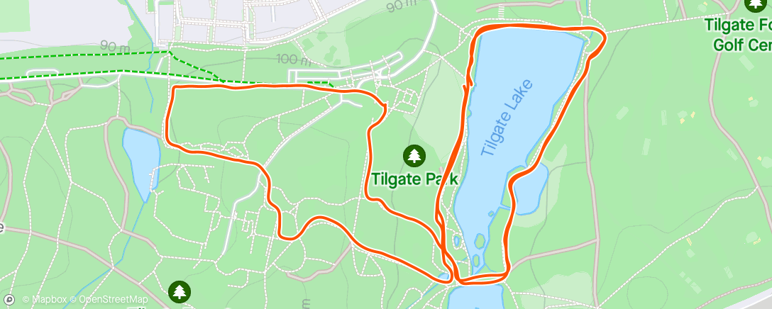 Map of the activity, Tilgate park run 😎