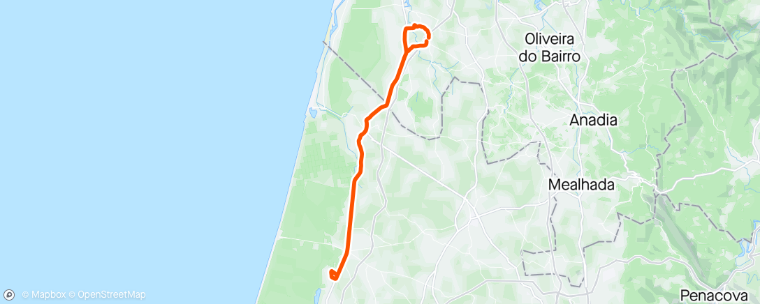 Map of the activity, Morning Ride Out and Back