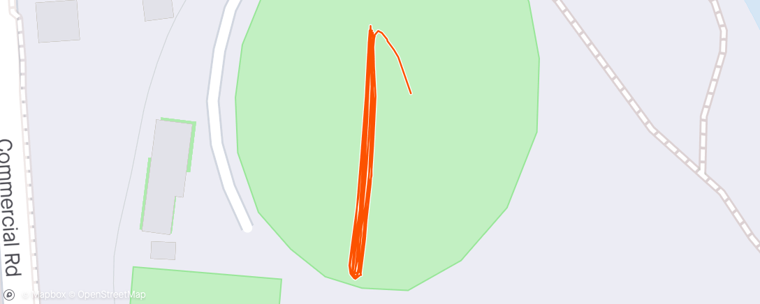 Map of the activity, 6 x 100m strides