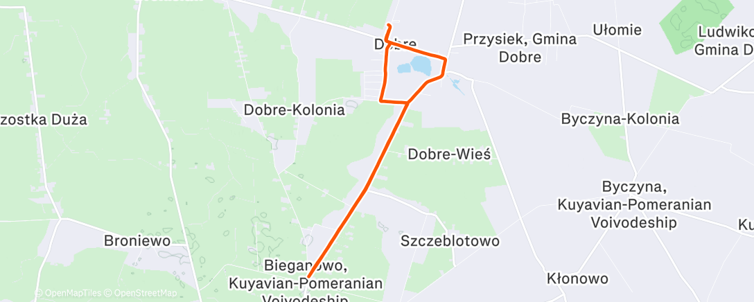 Map of the activity, Afternoon Run