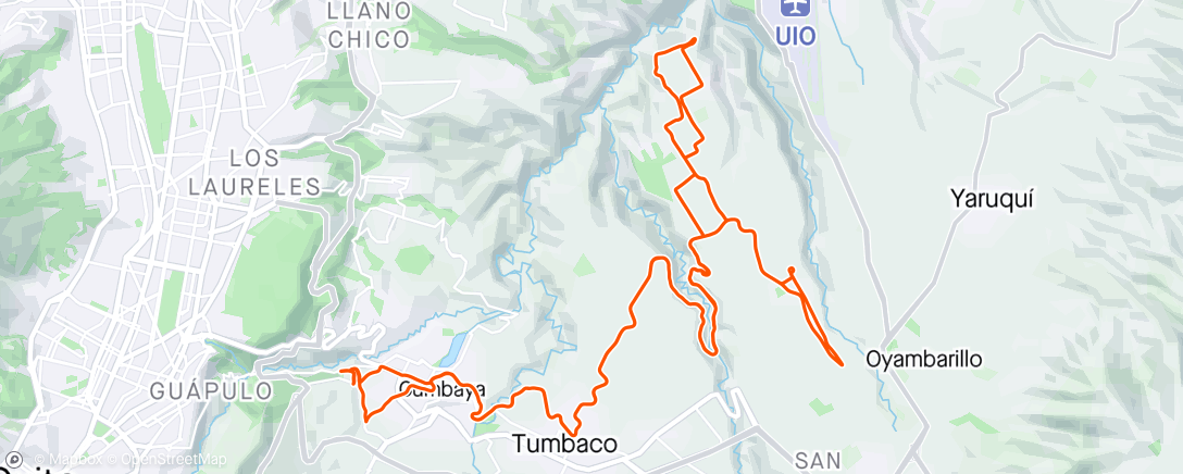 Map of the activity, Graveleando a Puembo