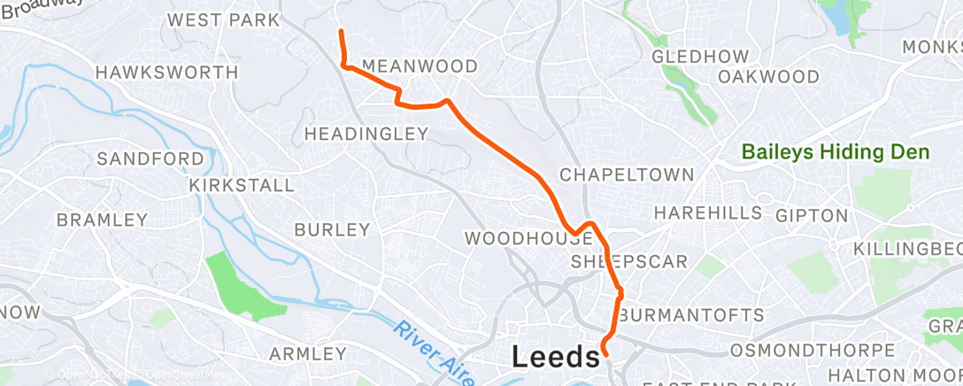 Map of the activity, Morning Ride