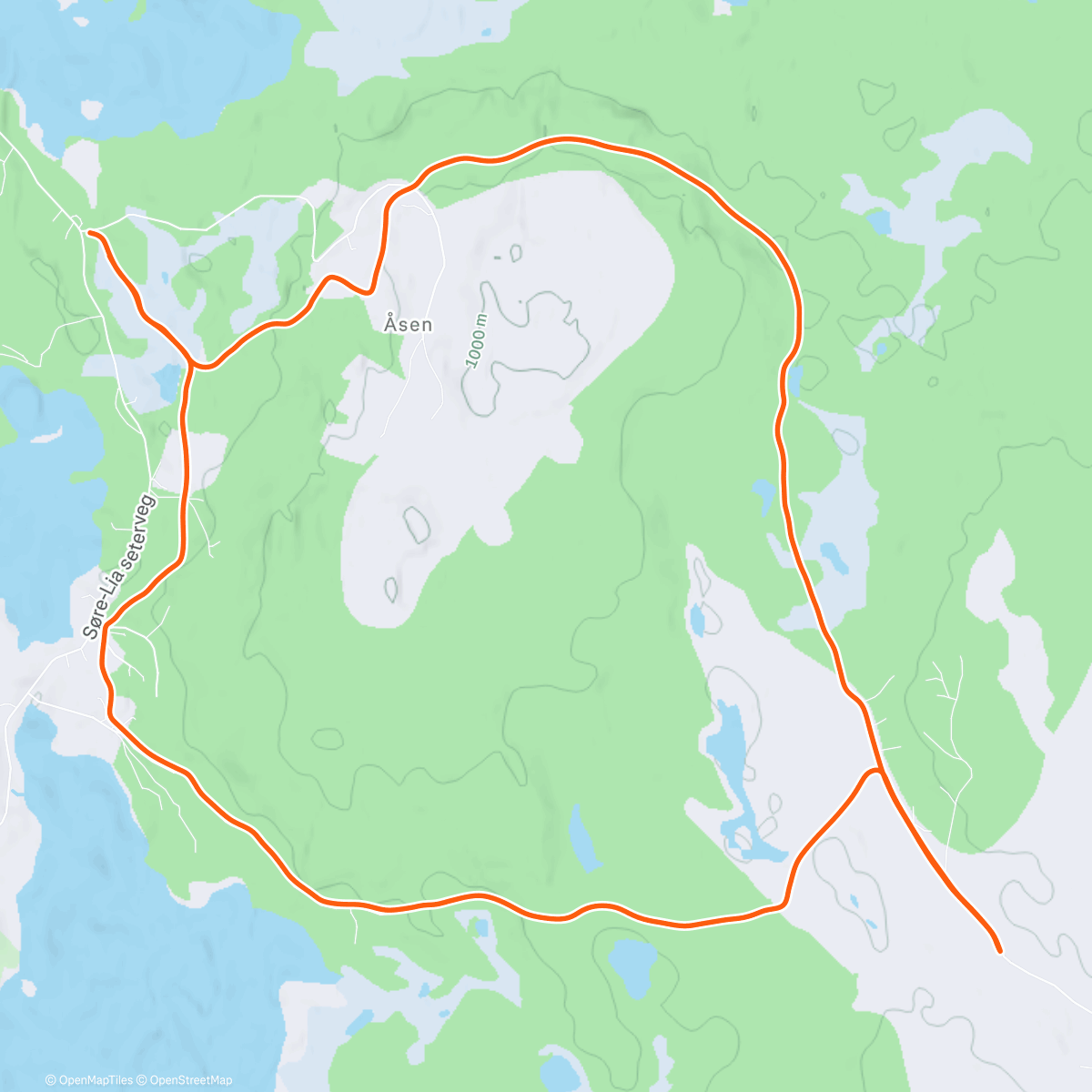 Map of the activity, Åsen rundt