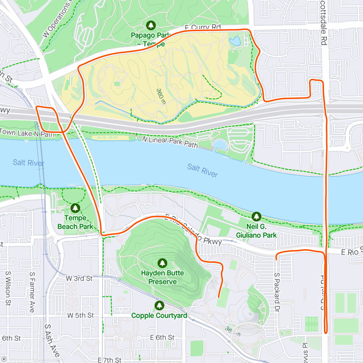 Map of the activity, Pat's Run 2024