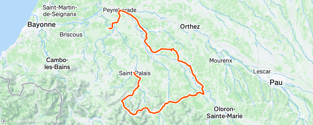 Map of the activity, Sortie vélo le midi