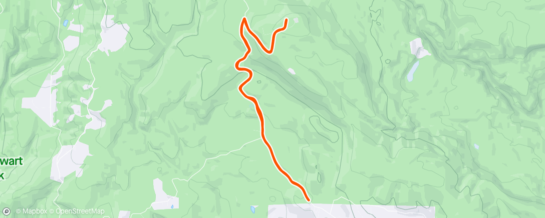 Map of the activity, Green mtn Buxton lookout run