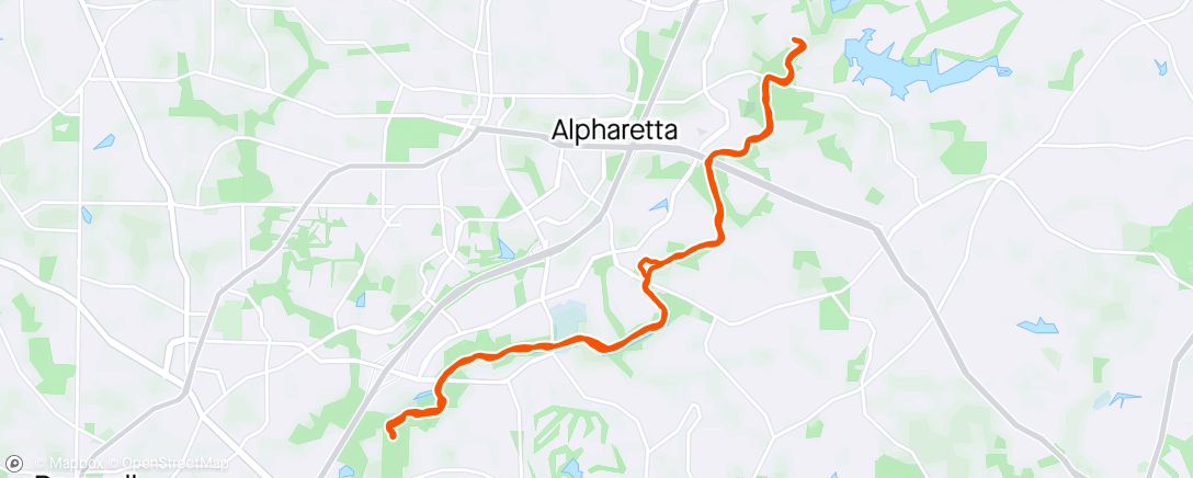 Map of the activity, Greenway ride