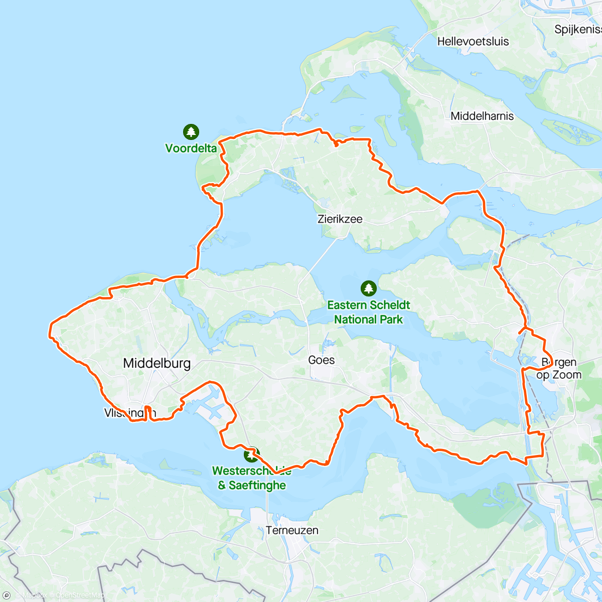 Karte der Aktivität „Randje Zeeland - Dag 1”