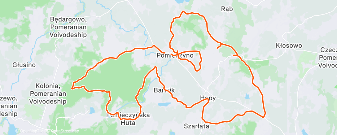 Map of the activity, Lunch Ride