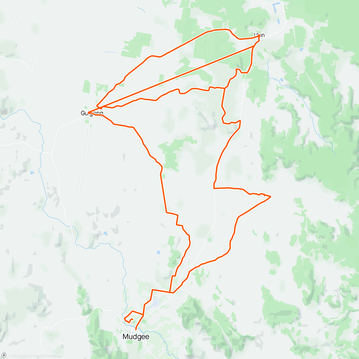 Map of the activity, Mudgee classic