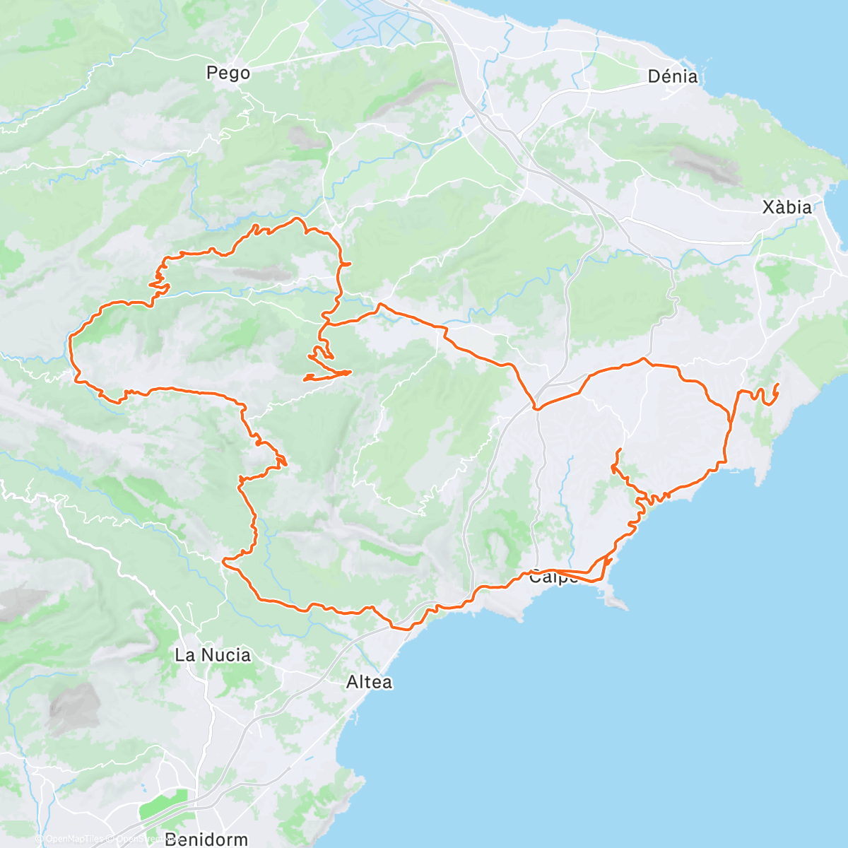 Map of the activity, TC Calpe D17