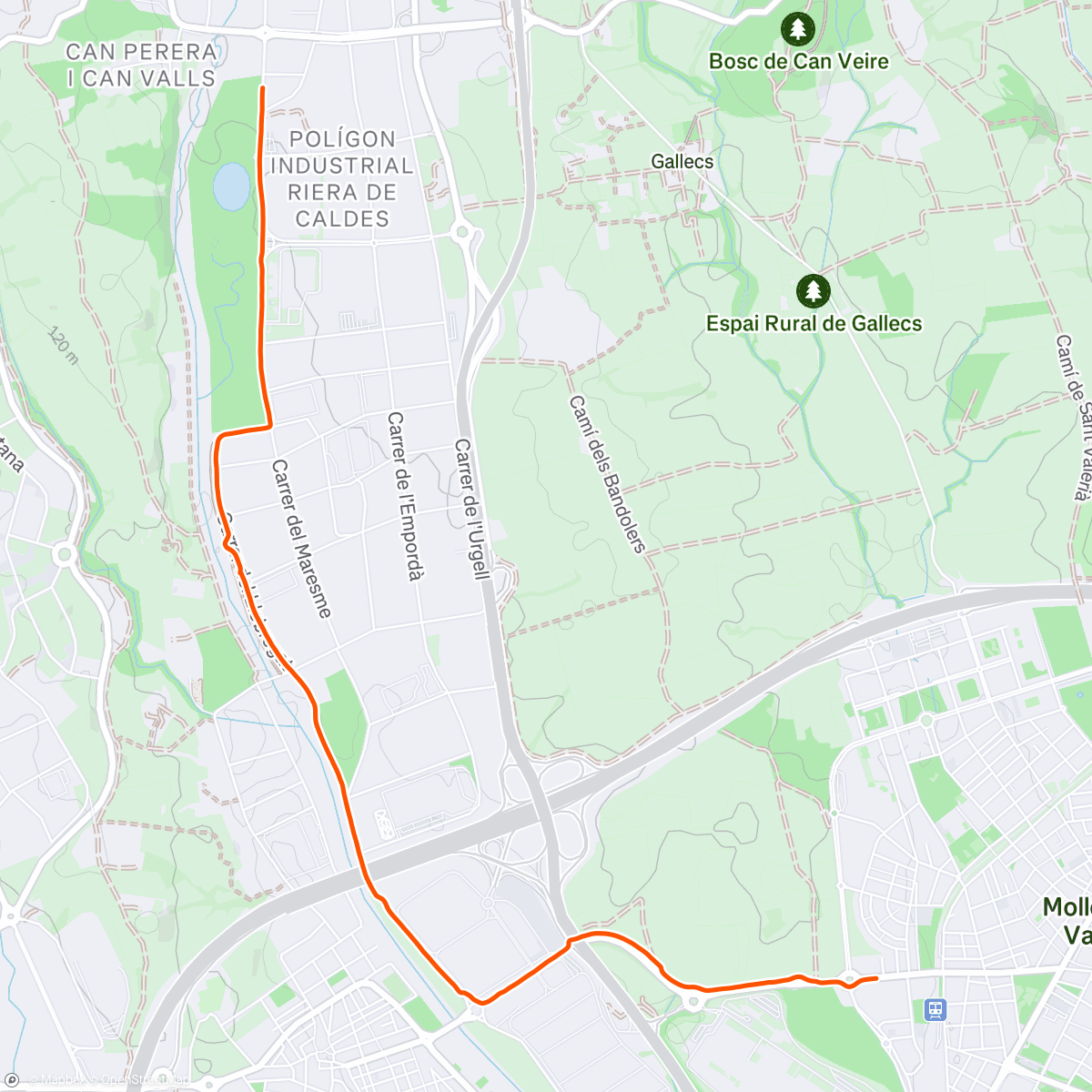 Map of the activity, Para Mollet a por el tren