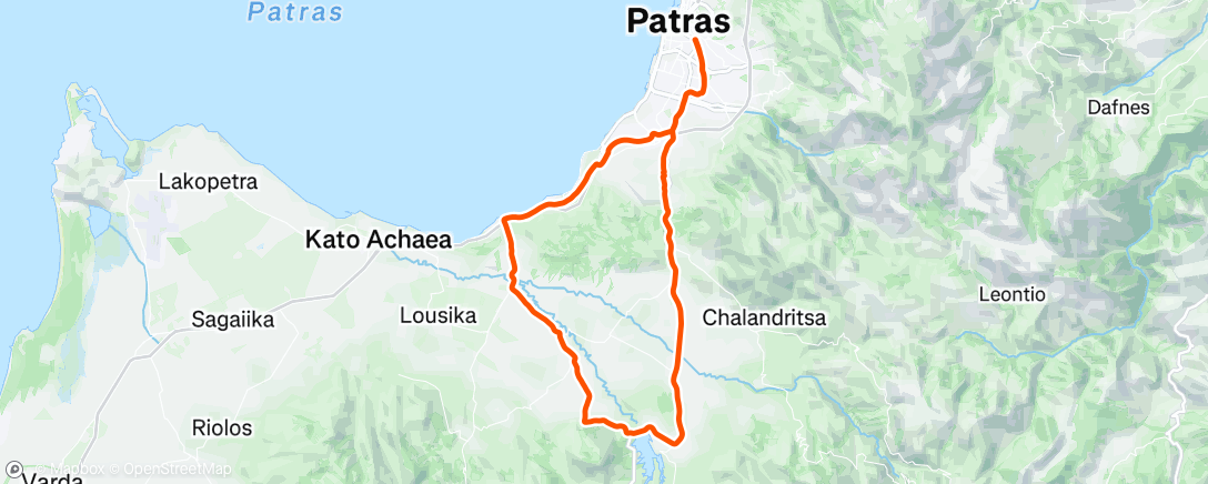 Map of the activity, Evening Ride