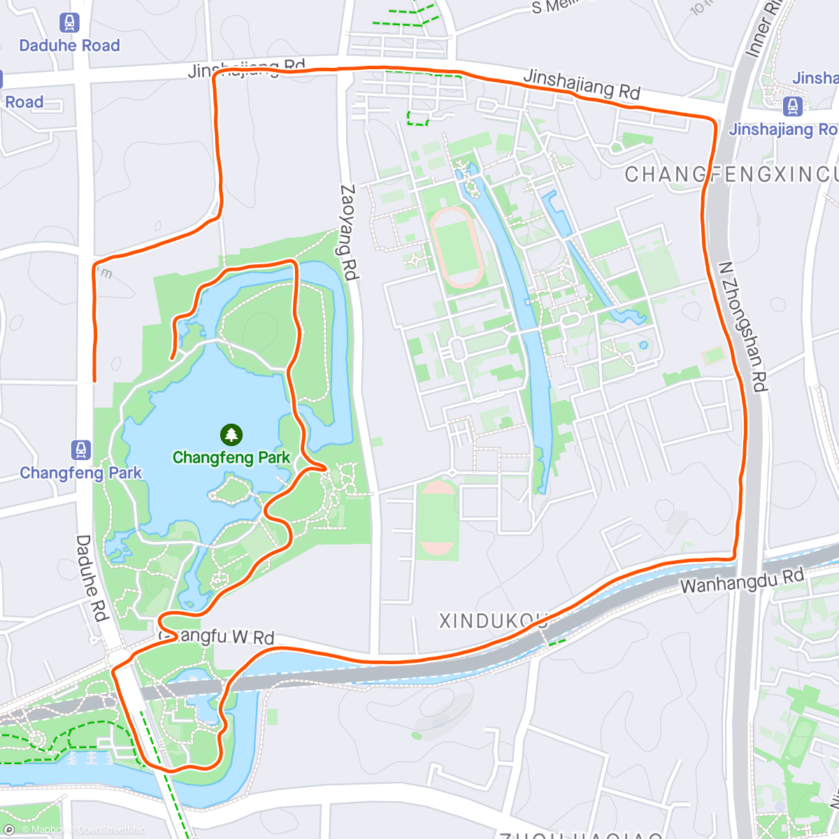 Kaart van de activiteit “Shanghai - Changfeng Park and River”