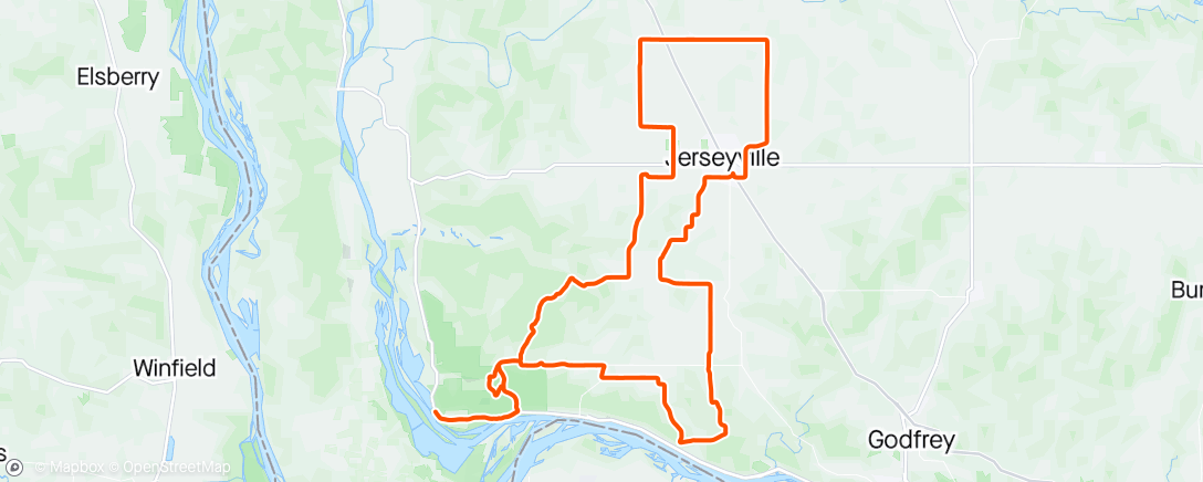 Mapa da atividade, Pere Marquette -> Jerseyville -> Elsa