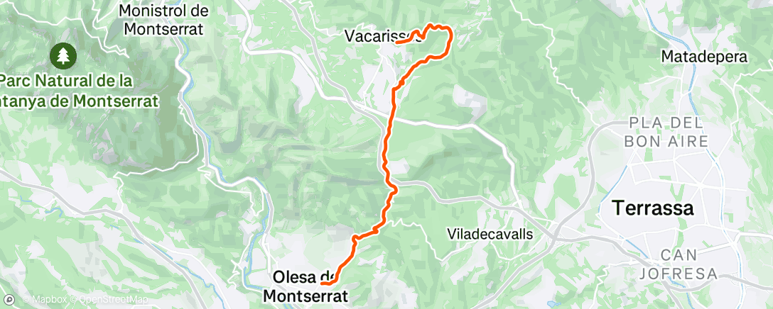 Map of the activity, Lunch Mountain Bike Ride