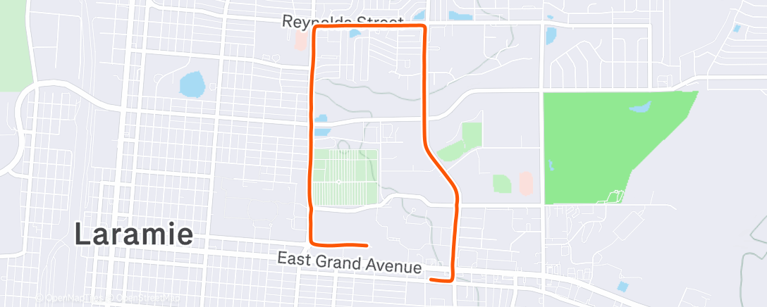 Map of the activity, Evening Run