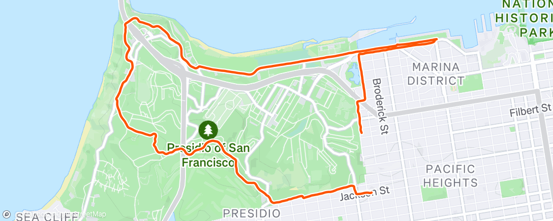 Map of the activity, Afternoon Run