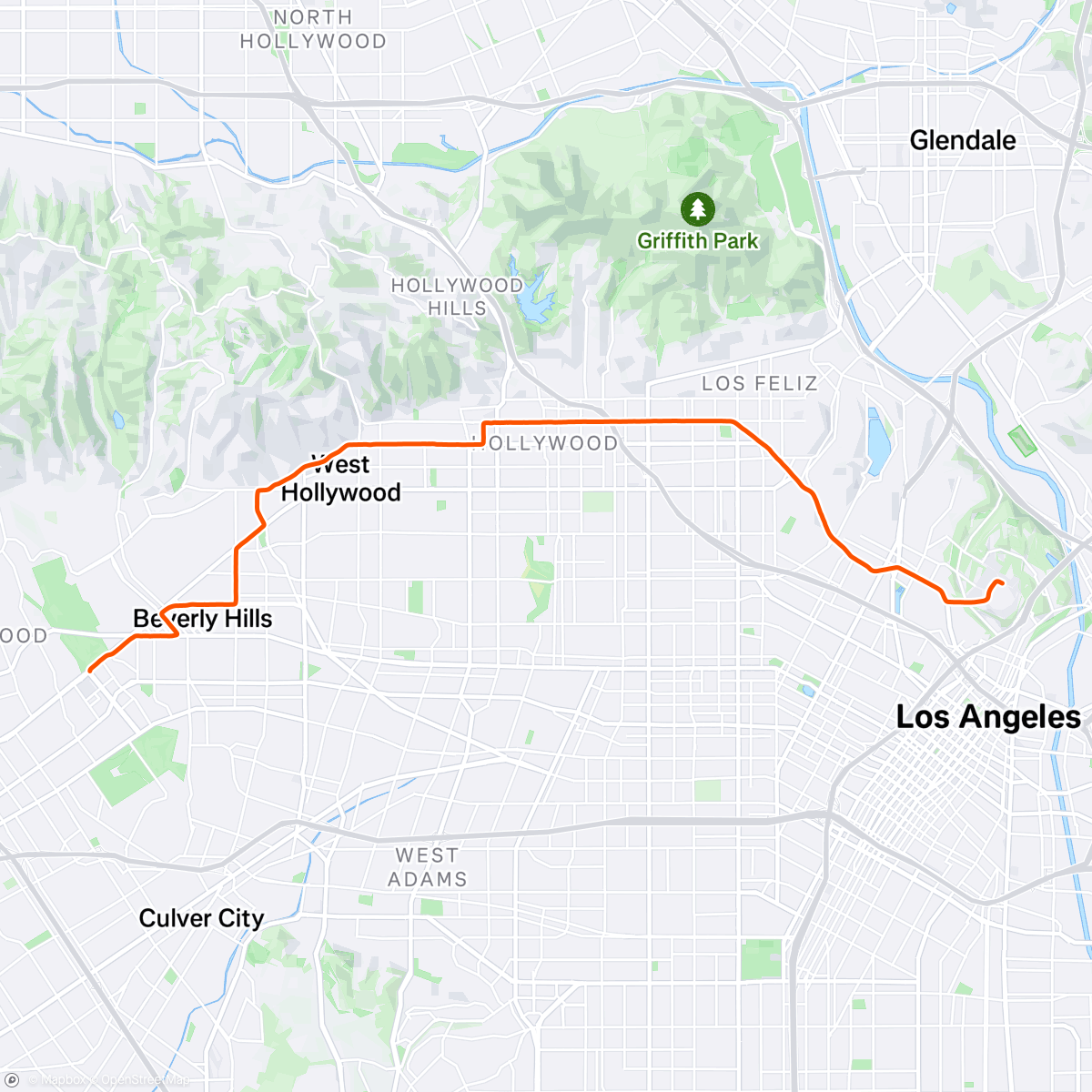 Map of the activity, LA “Half Marathon”