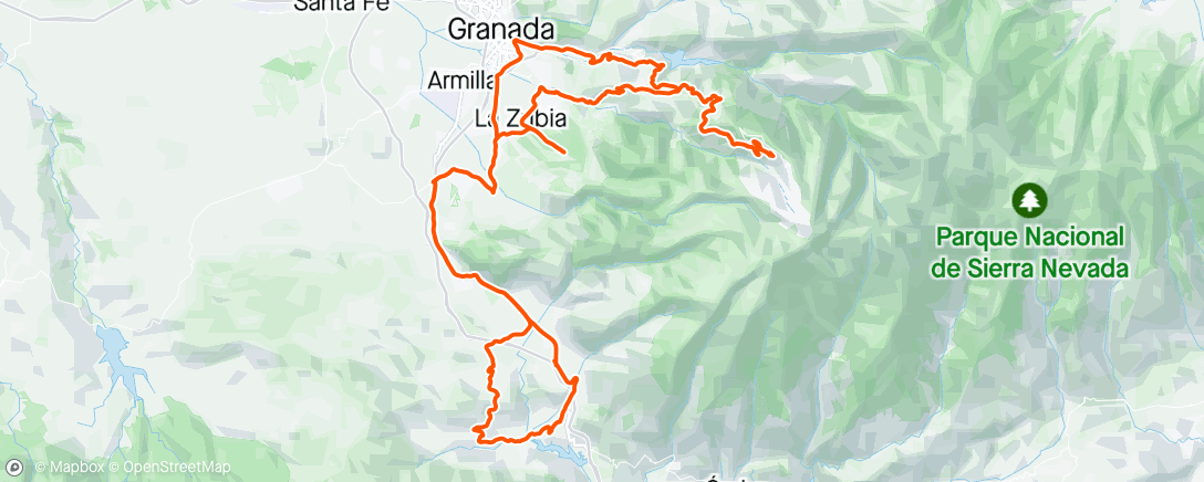 Map of the activity, Sierra Nevada XII intensify