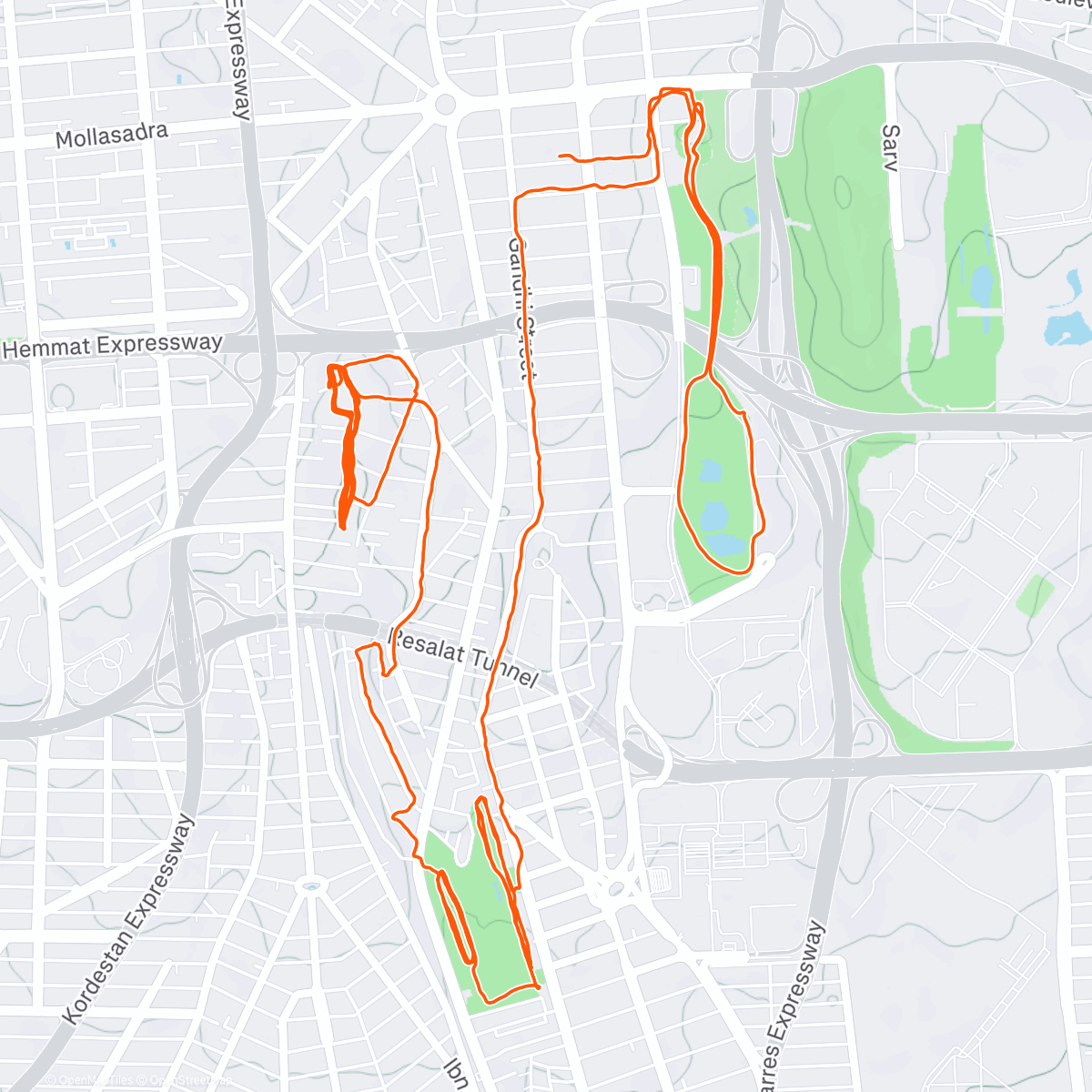 Map of the activity, Morning Run