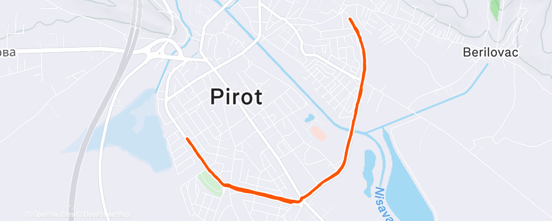 Map of the activity, Evening Run