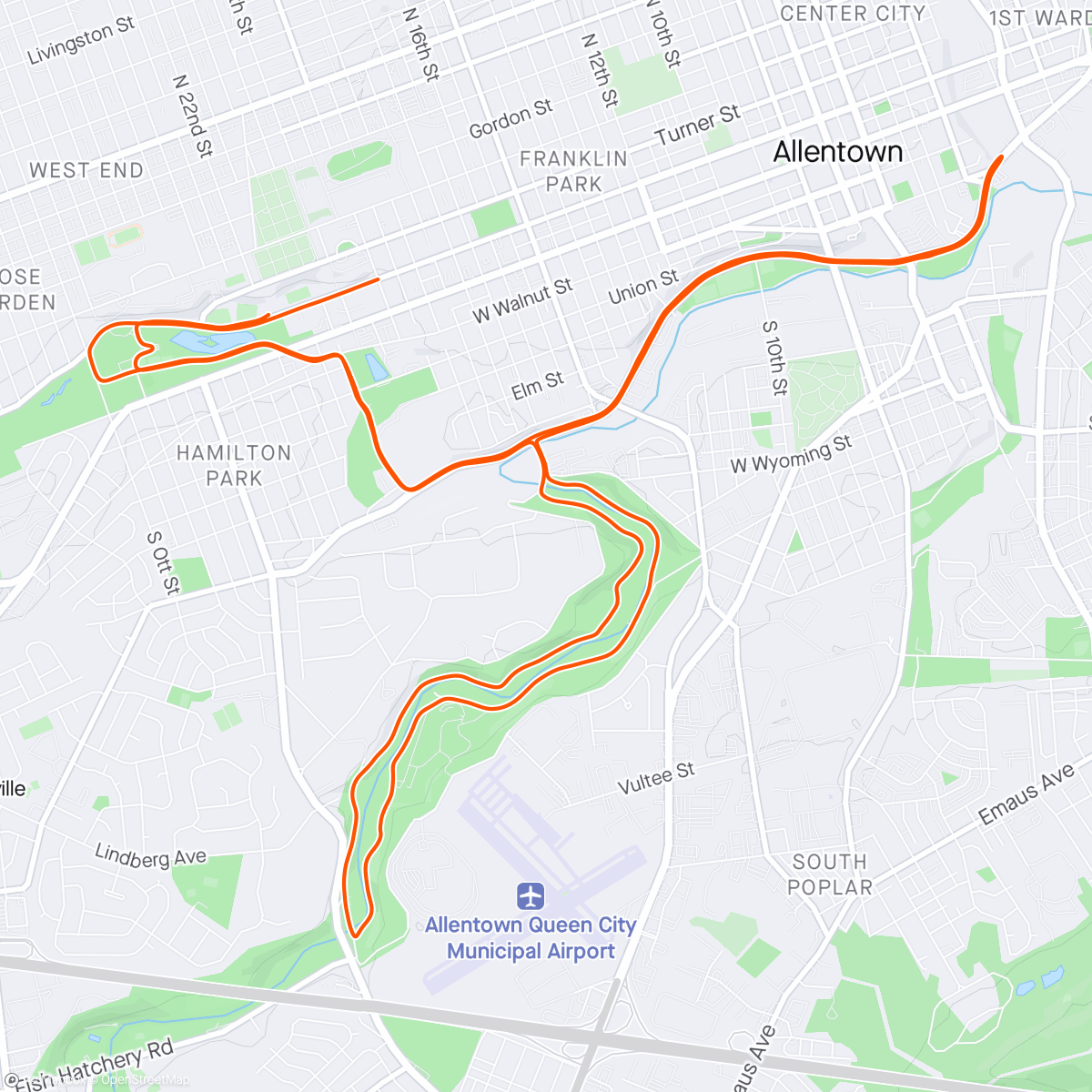 活动地图，St. Luke's half marathon