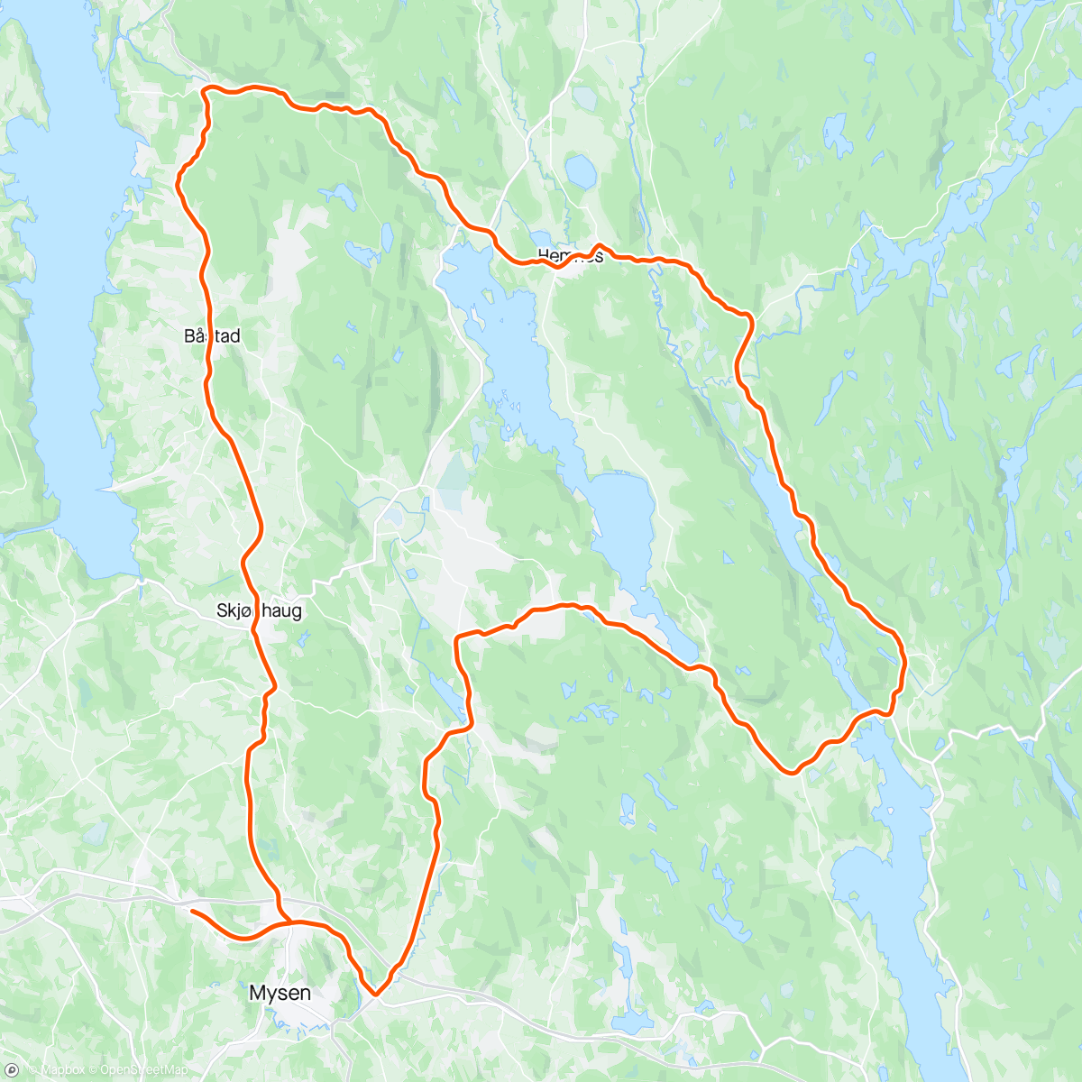 アクティビティ「Smaalene Rundt」の地図