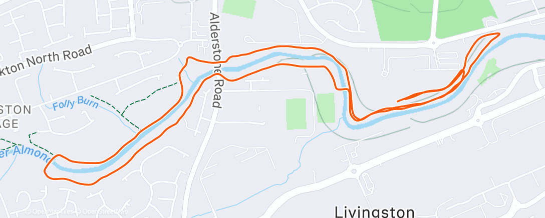 Map of the activity, Morning parkrun