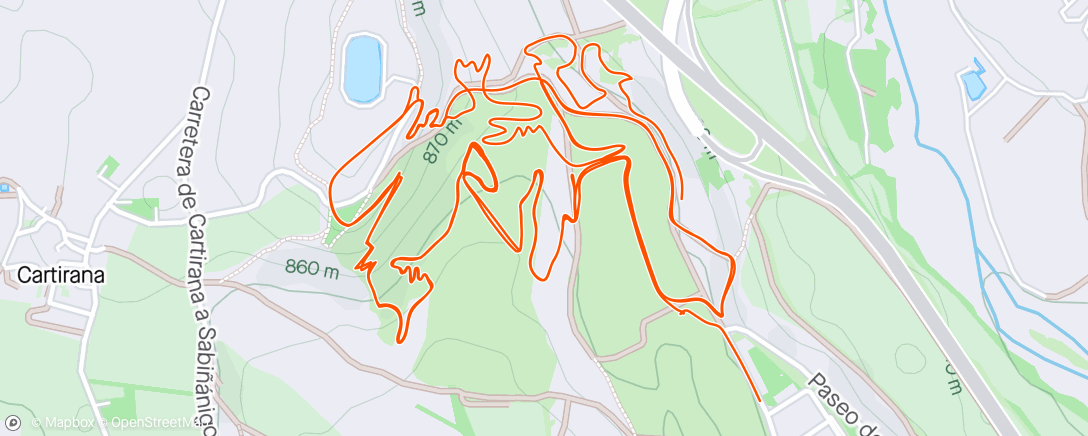 Mapa da atividade, Bicicleta de montaña a la hora del almuerzo