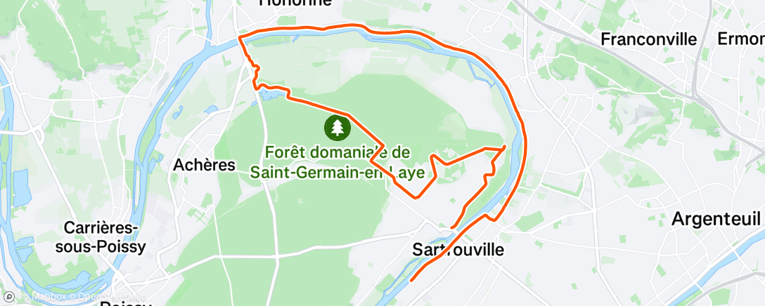 Map of the activity, 20km + pause pinte + 10 km intéressant ;)