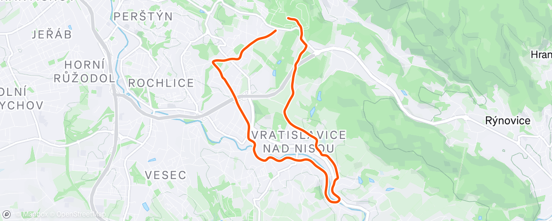 Map of the activity, Evening Run