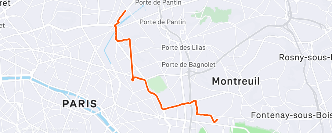 Map of the activity, Vélo dans l'après-midi