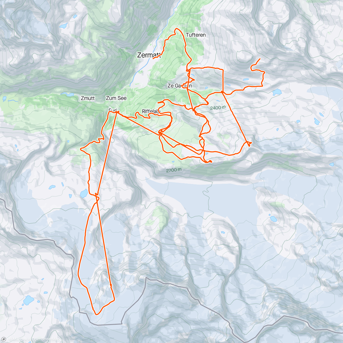 Map of the activity, Zermatt Baby