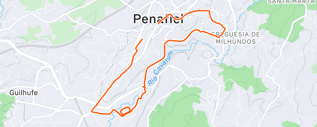 Map of the activity, Corrida da hora do almoço