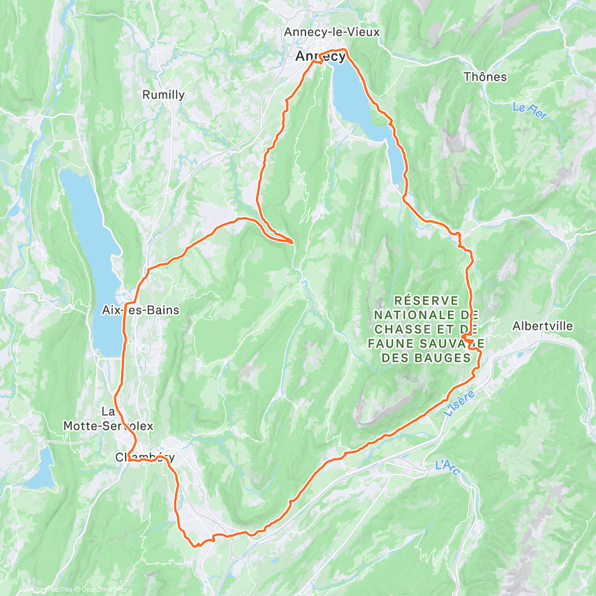 Mappa dell'attività Tour des Bauges ⭐️⭐️⭐️